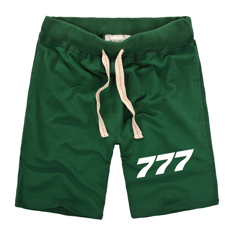 777 Flat Text Designed Cotton Shorts
