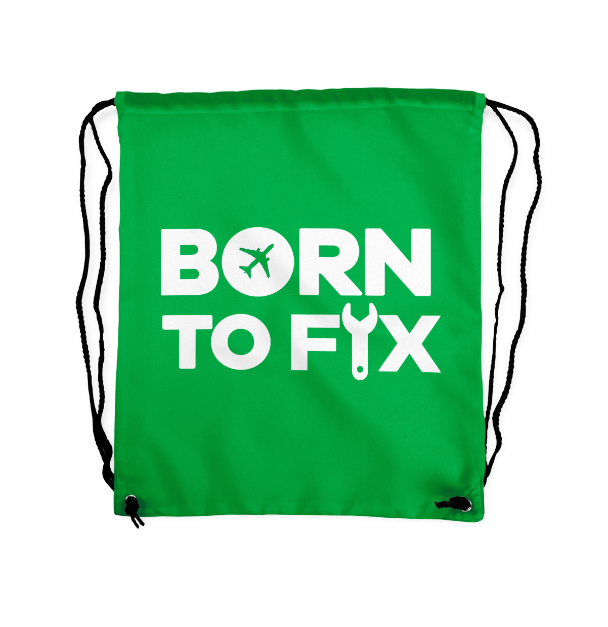 Born To Fix Airplanes Designed Drawstring Bags
