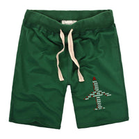 Thumbnail for Airplane Shape Aviation Alphabet Designed Cotton Shorts