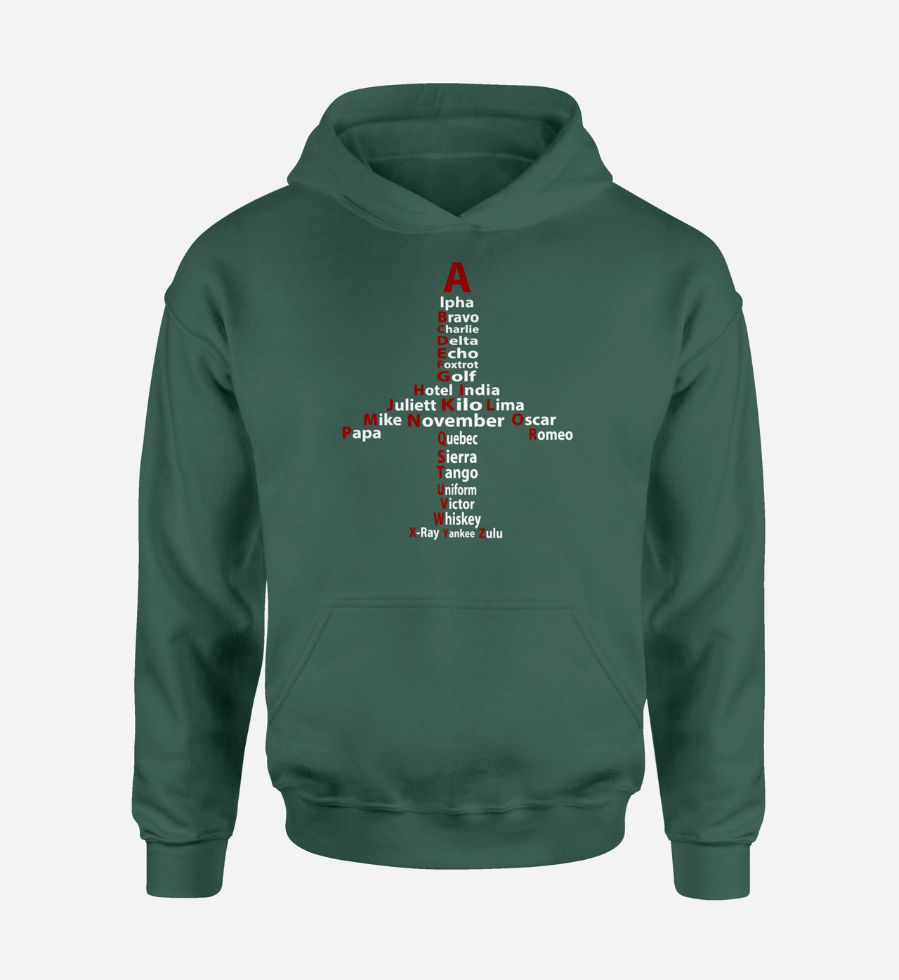 Airplane Shape Aviation Alphabet Designed Hoodies