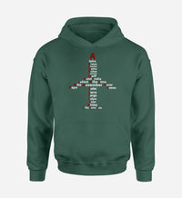 Thumbnail for Airplane Shape Aviation Alphabet Designed Hoodies