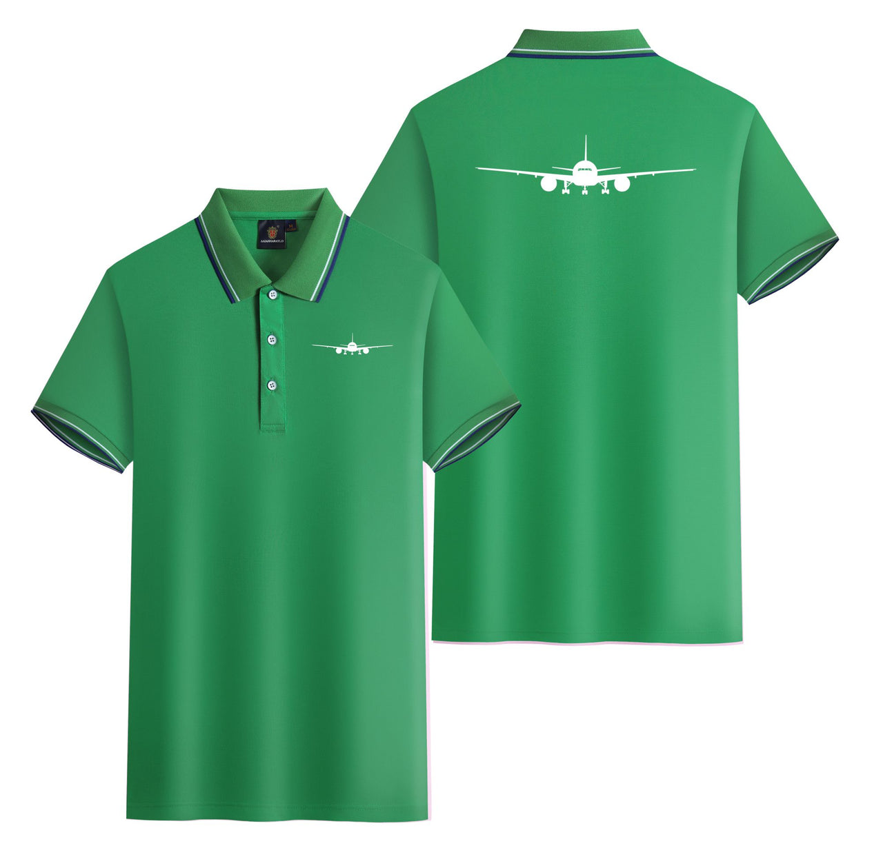 Boeing 777 Silhouette Designed Stylish Polo T-Shirts (Double-Side)