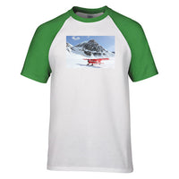 Thumbnail for Amazing Snow Airplane Designed Raglan T-Shirts