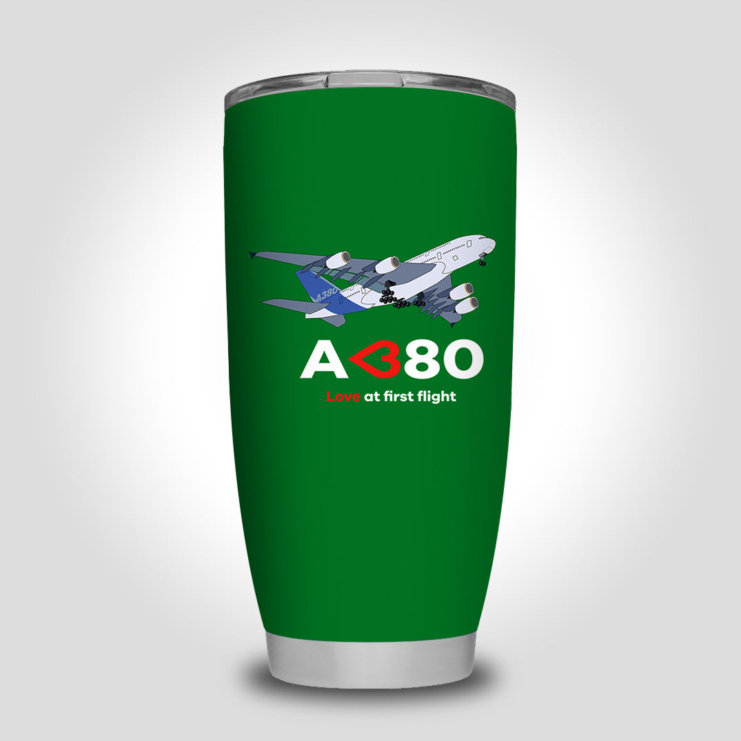 Airbus A380 Love at first flight Designed Tumbler Travel Mugs