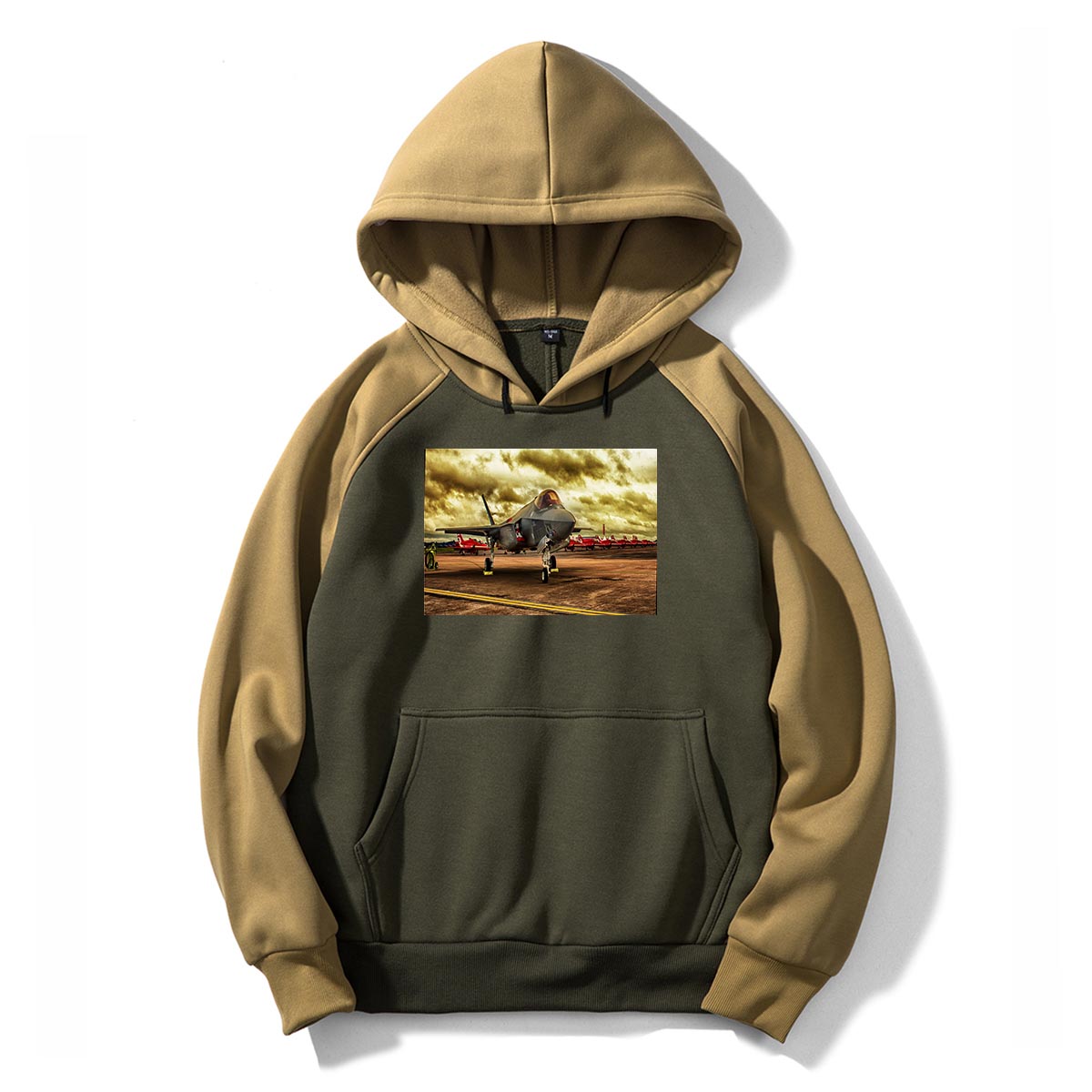 Fighting Falcon F35 at Airbase Designed Colourful Hoodies