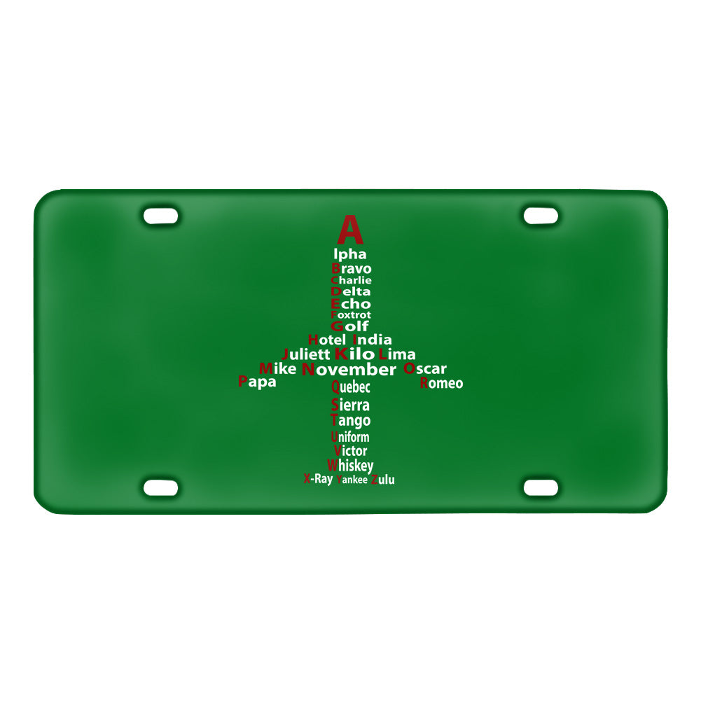 Airplane Shape Aviation Alphabet Designed Metal (License) Plates