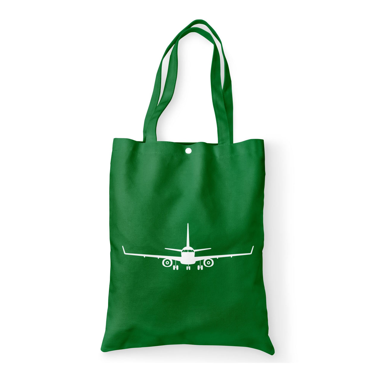 Embraer E-190 Silhouette Plane Designed Tote Bags