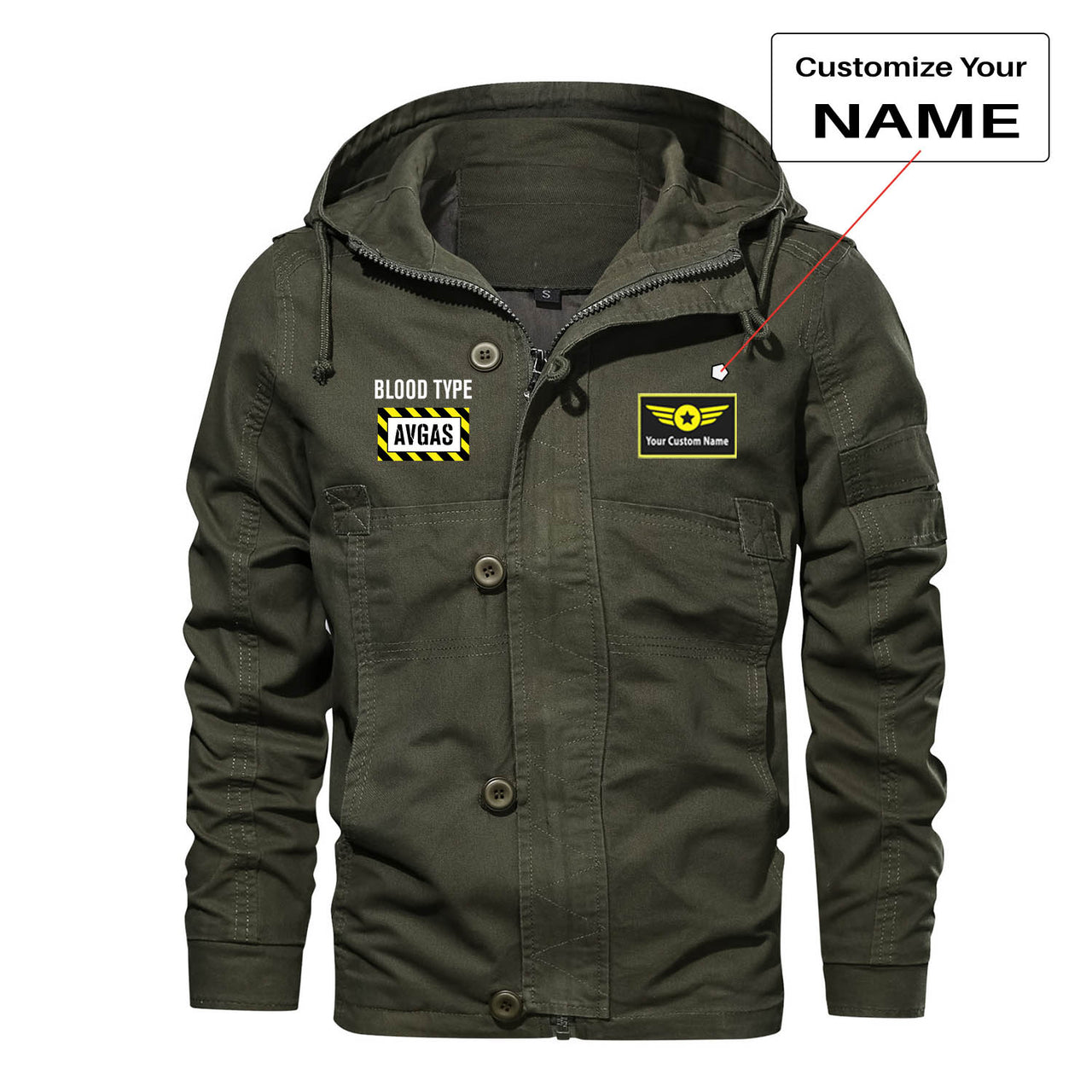 Blood Type AVGAS Designed Cotton Jackets