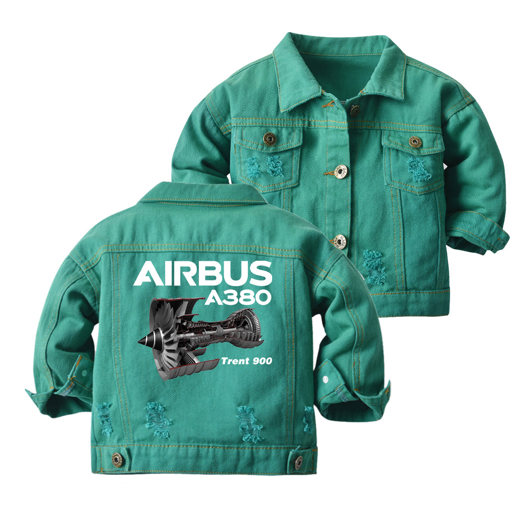 Airbus A380 & Trent 900 Engine Designed Children Denim Jackets