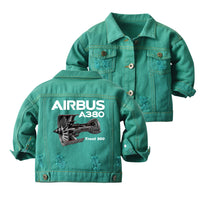 Thumbnail for Airbus A380 & Trent 900 Engine Designed Children Denim Jackets