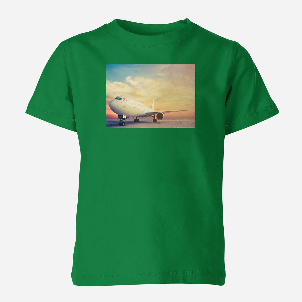 Parked Aircraft During Sunset Designed Children T-Shirts