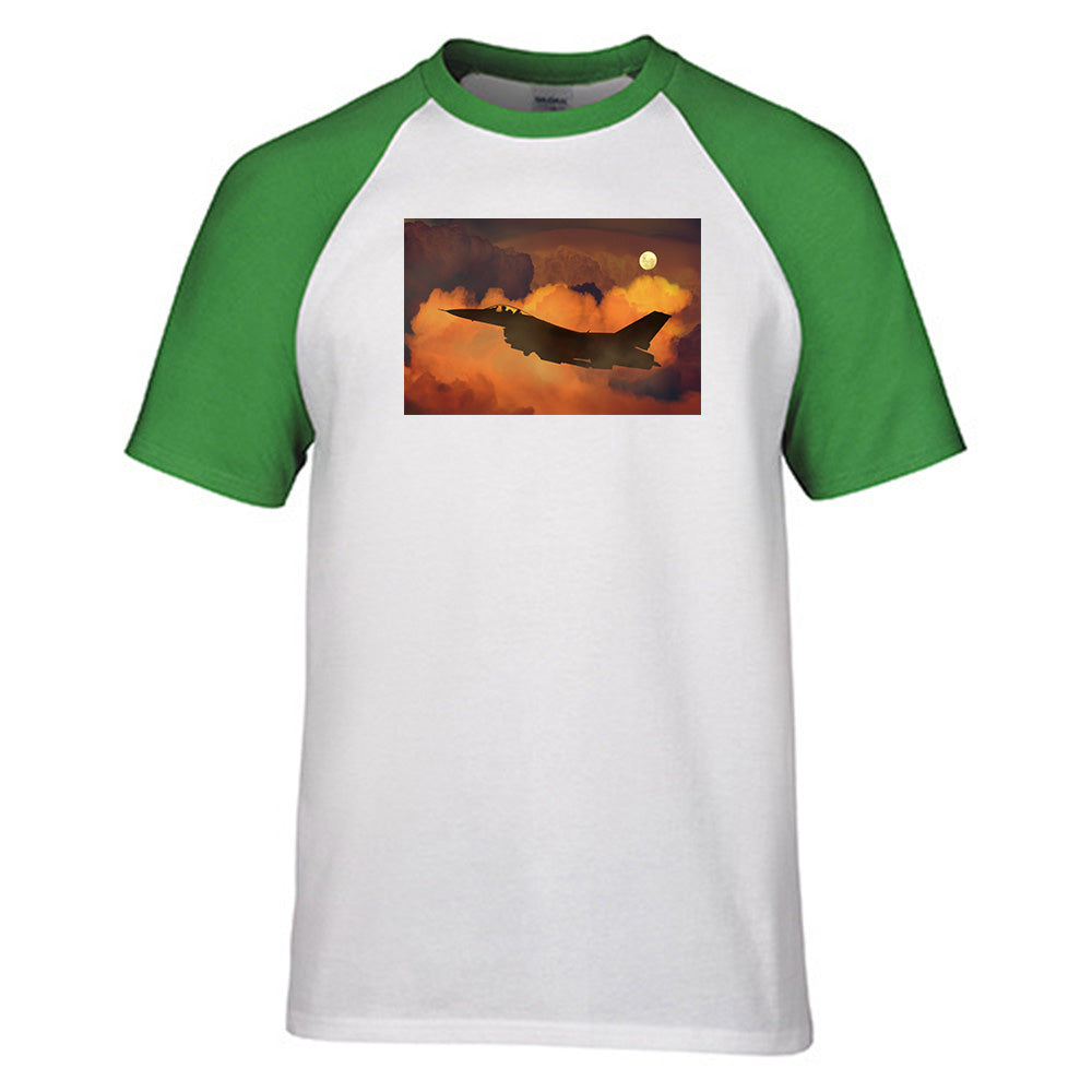Departing Fighter Jet 16 Designed Raglan T-Shirts