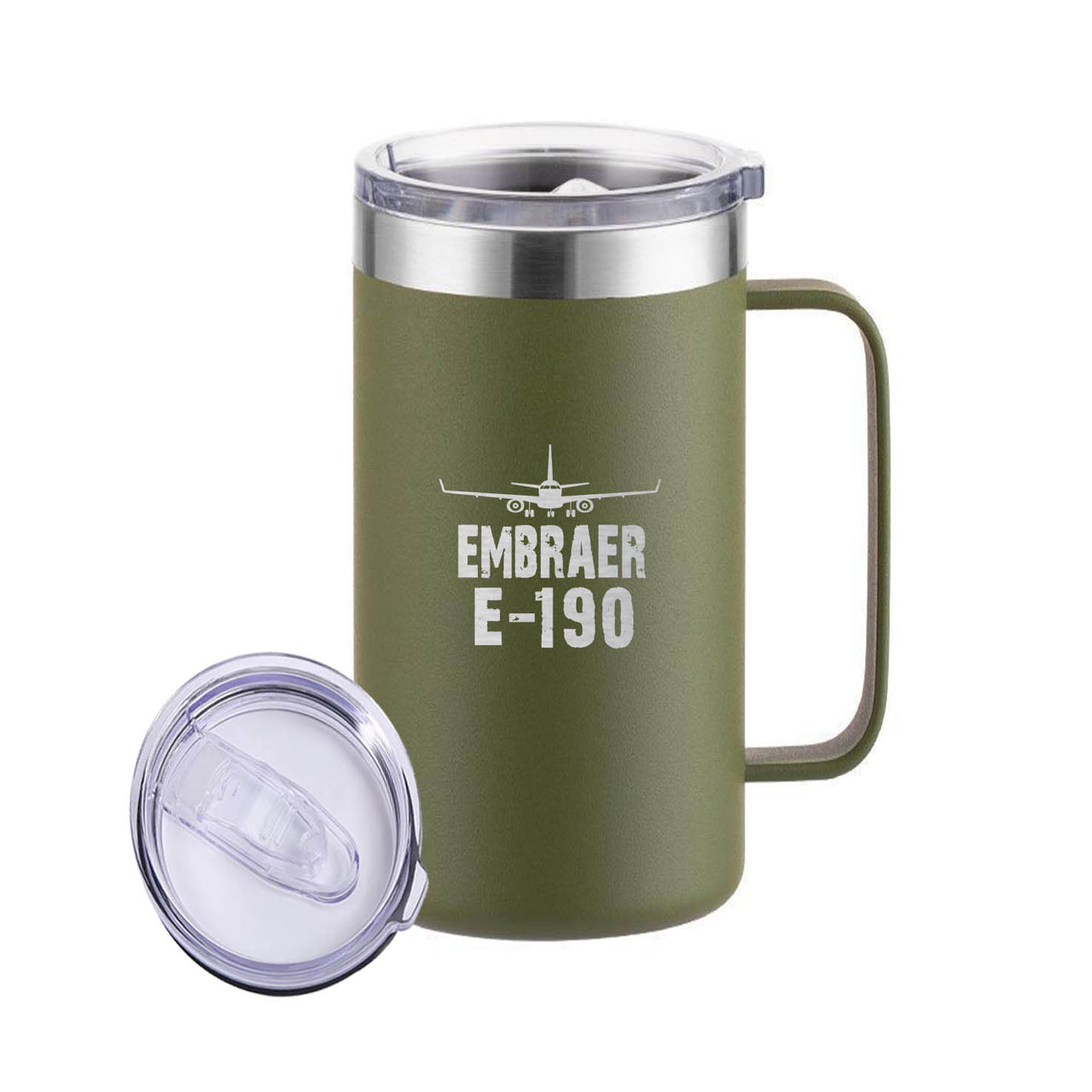 Embraer E-190 & Plane Designed Stainless Steel Beer Mugs