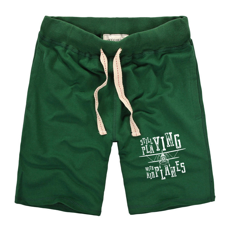 Still Playing With Airplanes Designed Cotton Shorts