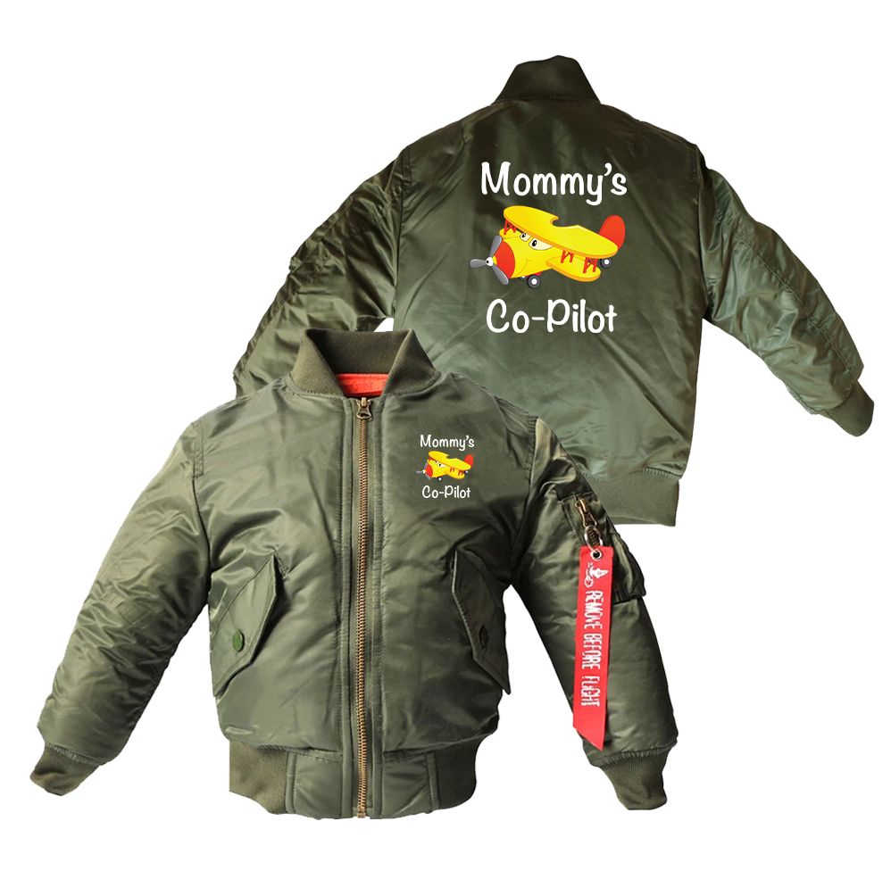 Mommy's Co-Pilot (Propeller2) Designed Children Bomber Jackets