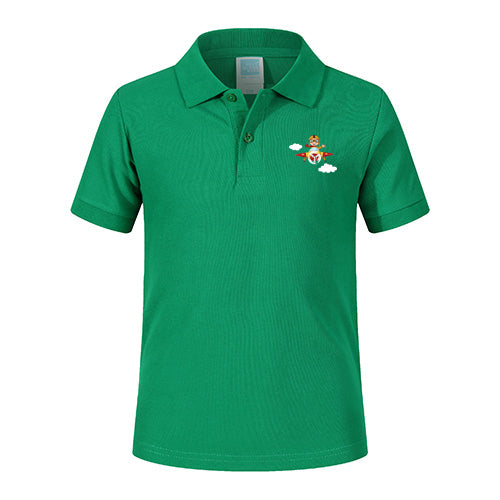Cartoon Little Boy Operating Plane (Edition 2) Designed Children Polo T-Shirts