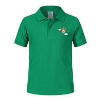 Thumbnail for Cartoon Little Boy Operating Plane (Edition 2) Designed Children Polo T-Shirts