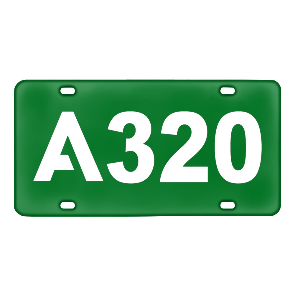 A320 Flat Text Designed Metal (License) Plates