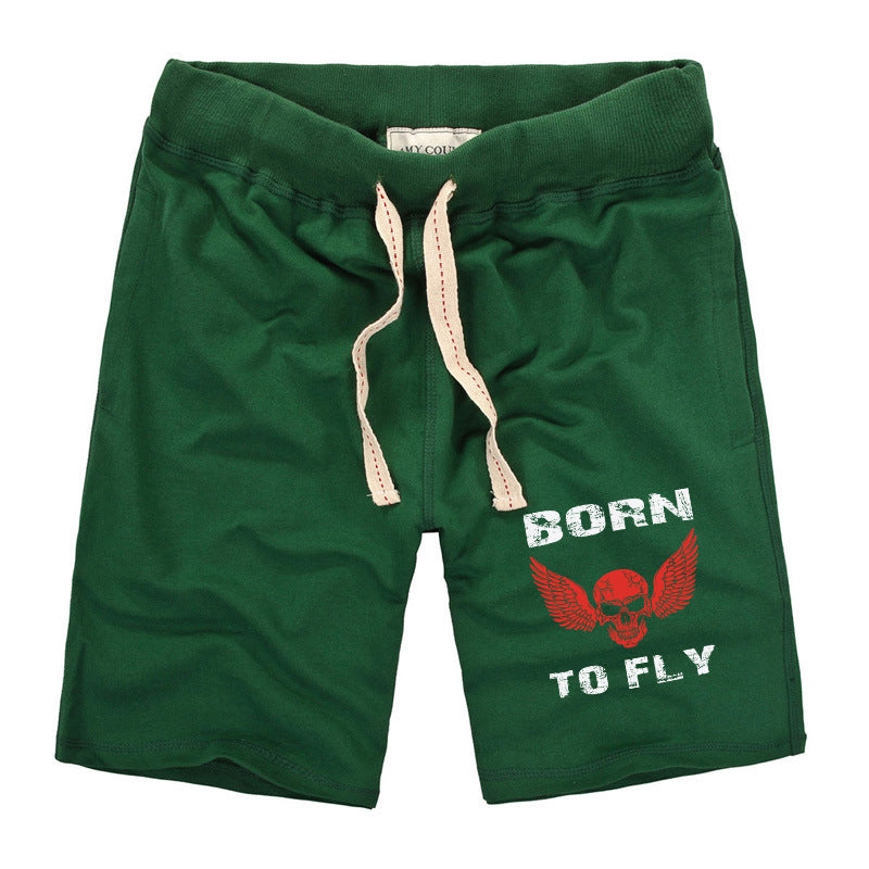 Born To Fly SKELETON Designed Cotton Shorts