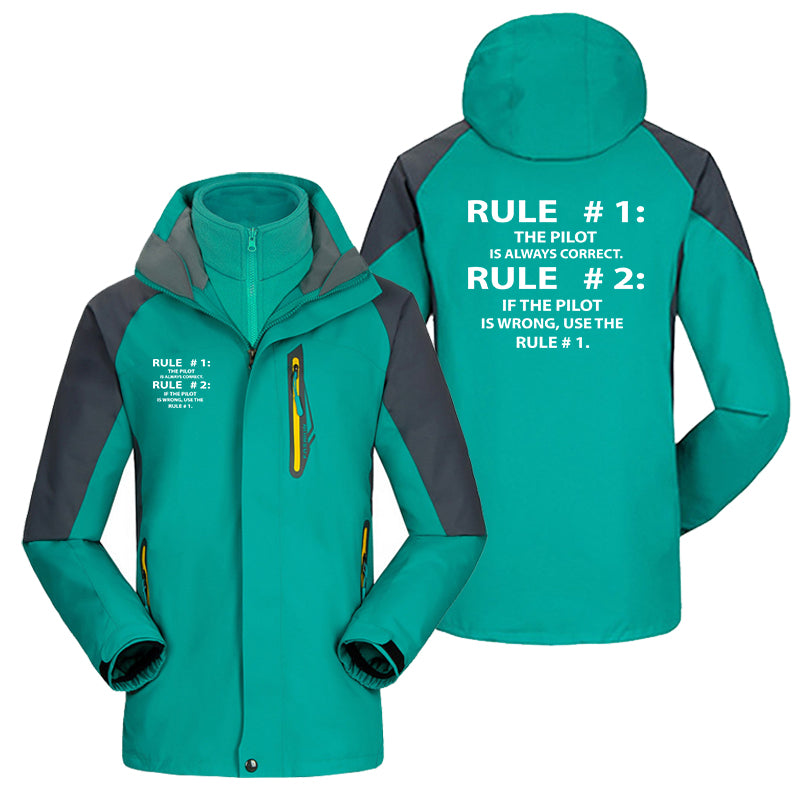 Rule 1 - Pilot is Always Correct Designed Thick Skiing Jackets