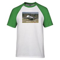 Thumbnail for Departing Singapore Airlines A380 Designed Raglan T-Shirts
