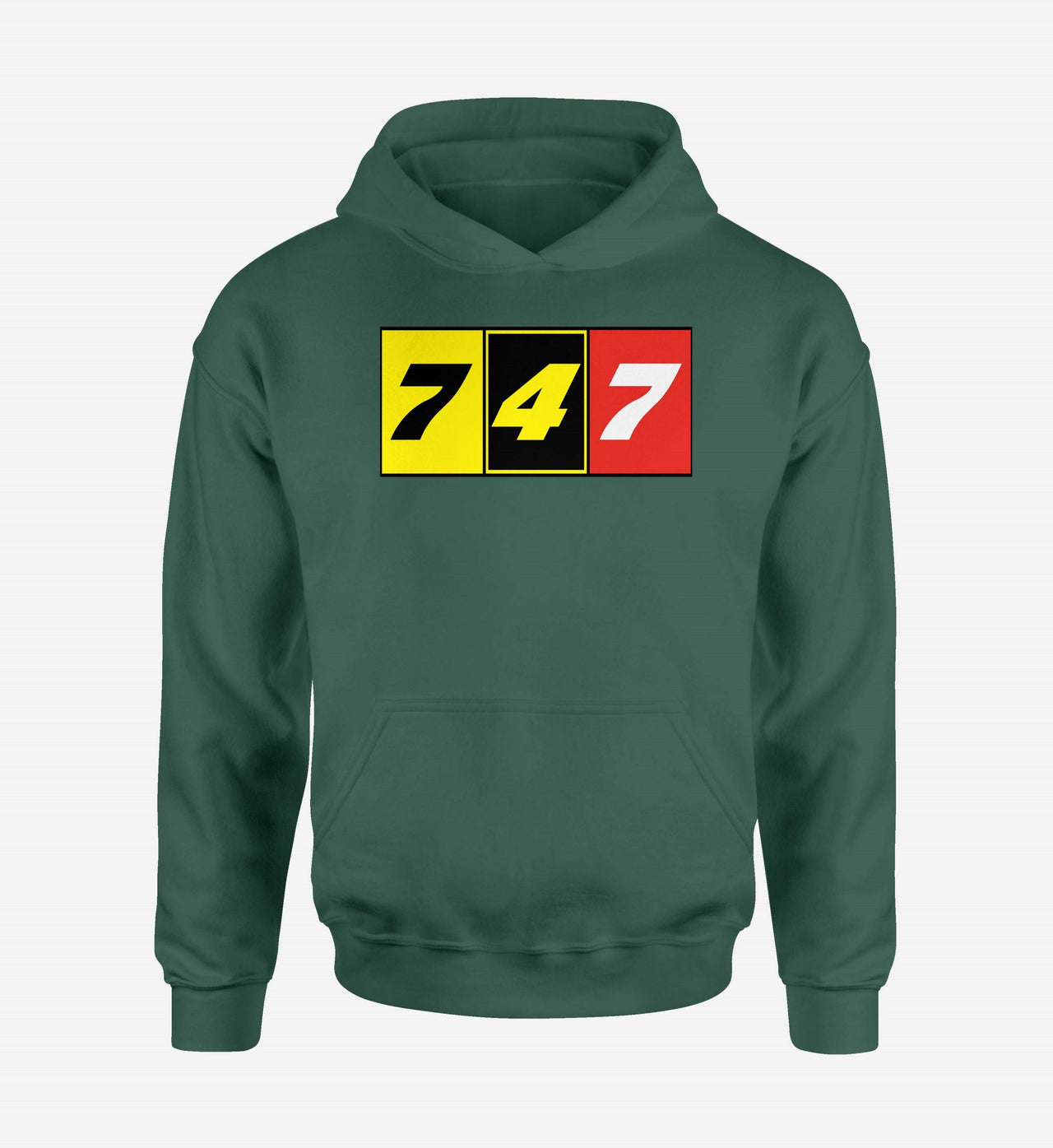 Flat Colourful 747 Designed Hoodies
