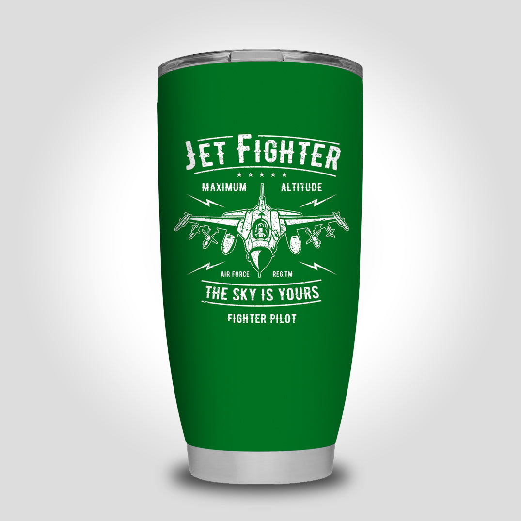 Jet Fighter - The Sky is Yours Designed Tumbler Travel Mugs