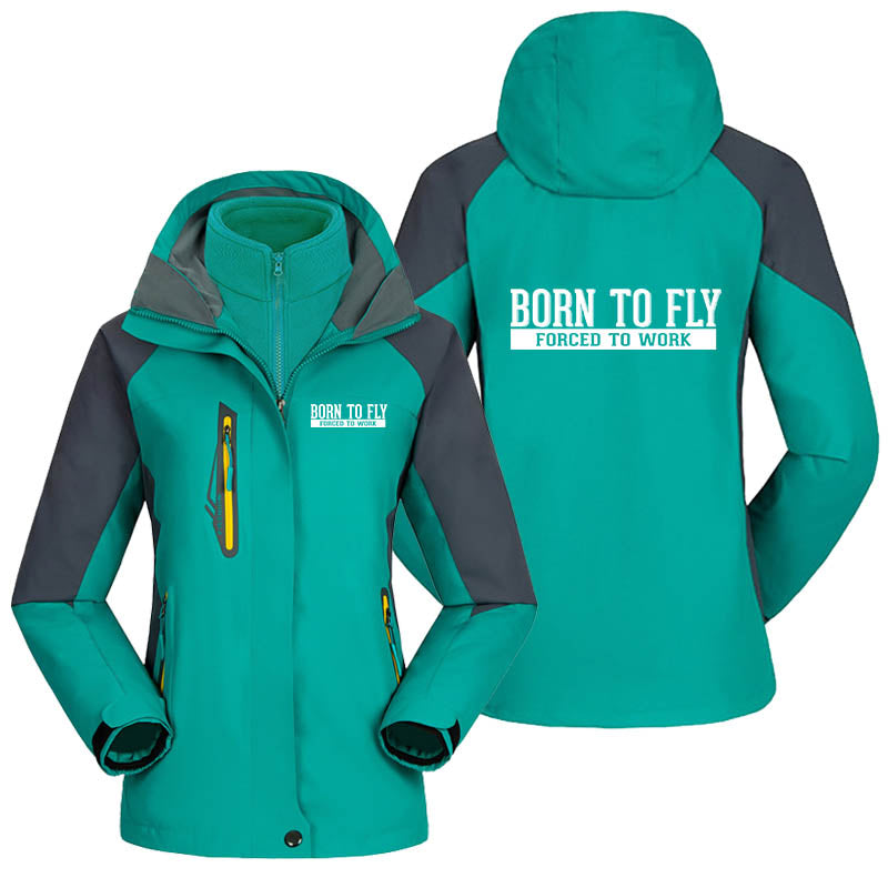 Born To Fly Forced To Work Designed Thick "WOMEN" Skiing Jackets
