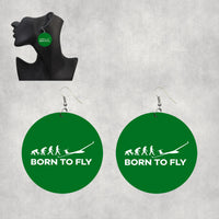 Thumbnail for Born To Fly Glider Designed Wooden Drop Earrings
