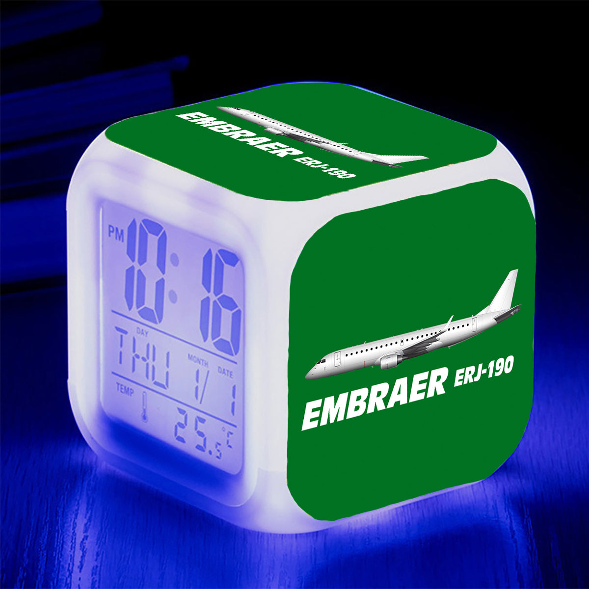 The Embraer ERJ-190 Designed "7 Colour" Digital Alarm Clock