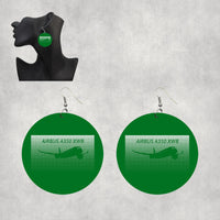 Thumbnail for Airbus A350XWB & Dots Designed Wooden Drop Earrings