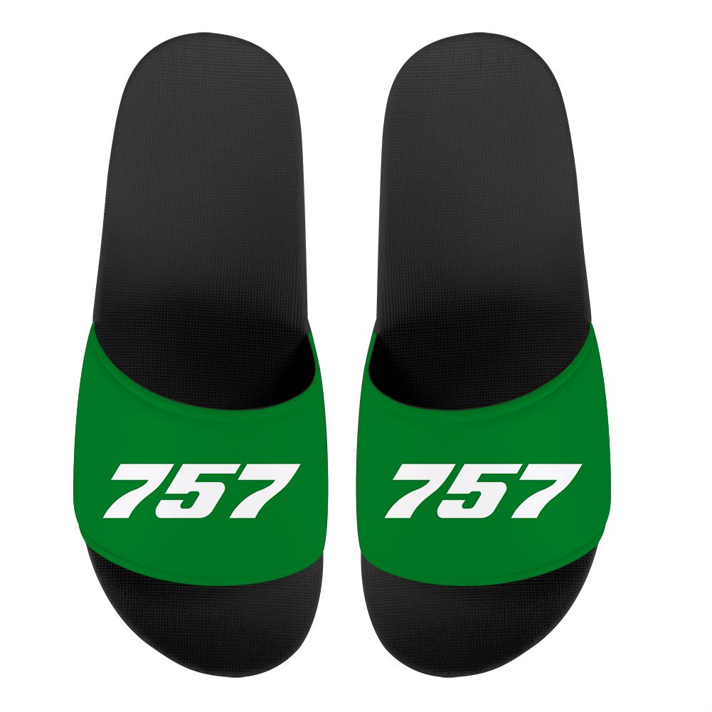 757 Flat Text Designed Sport Slippers