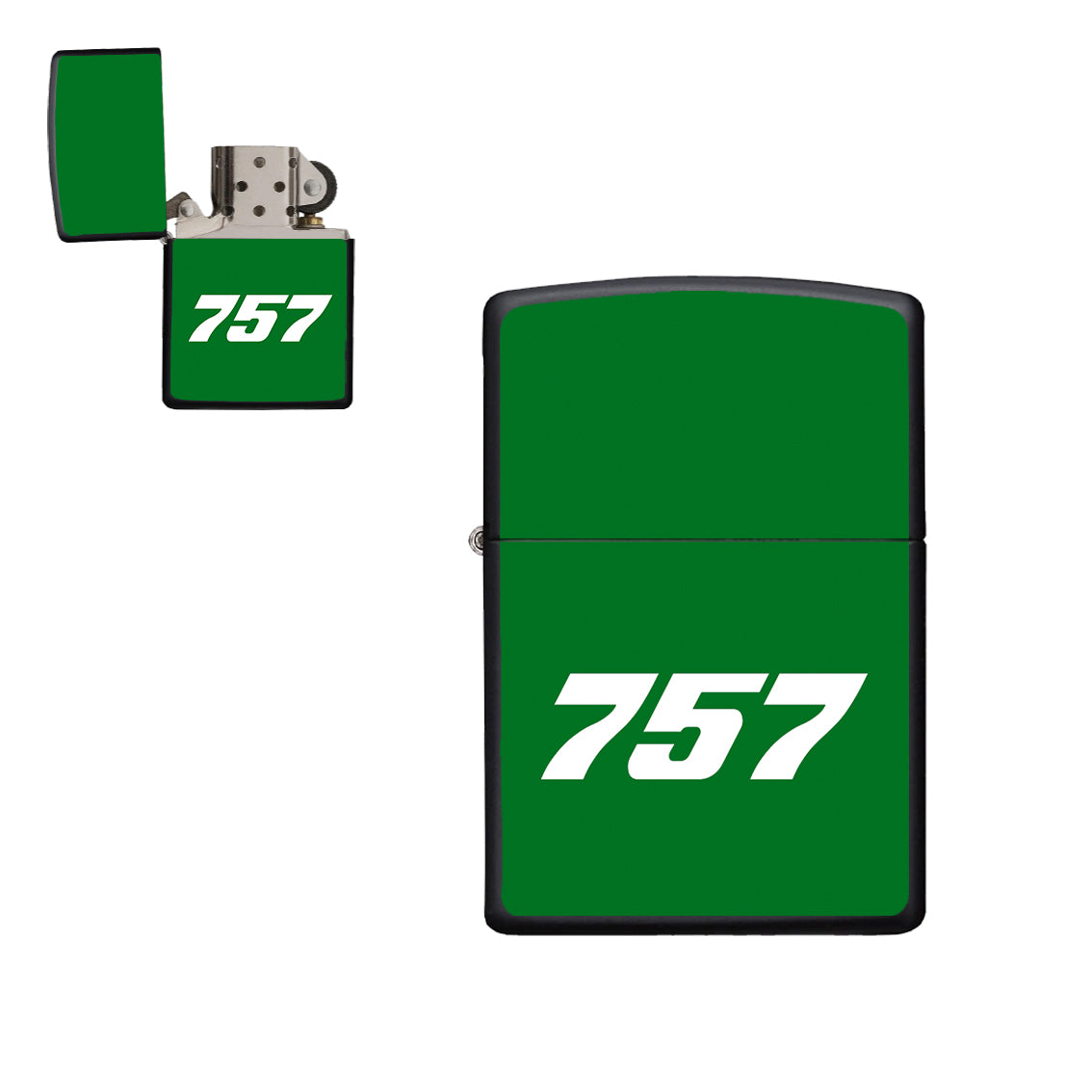 757 Flat Text Designed Metal Lighters