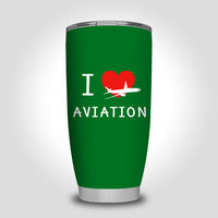 Thumbnail for I Love Aviation Designed Tumbler Travel Mugs