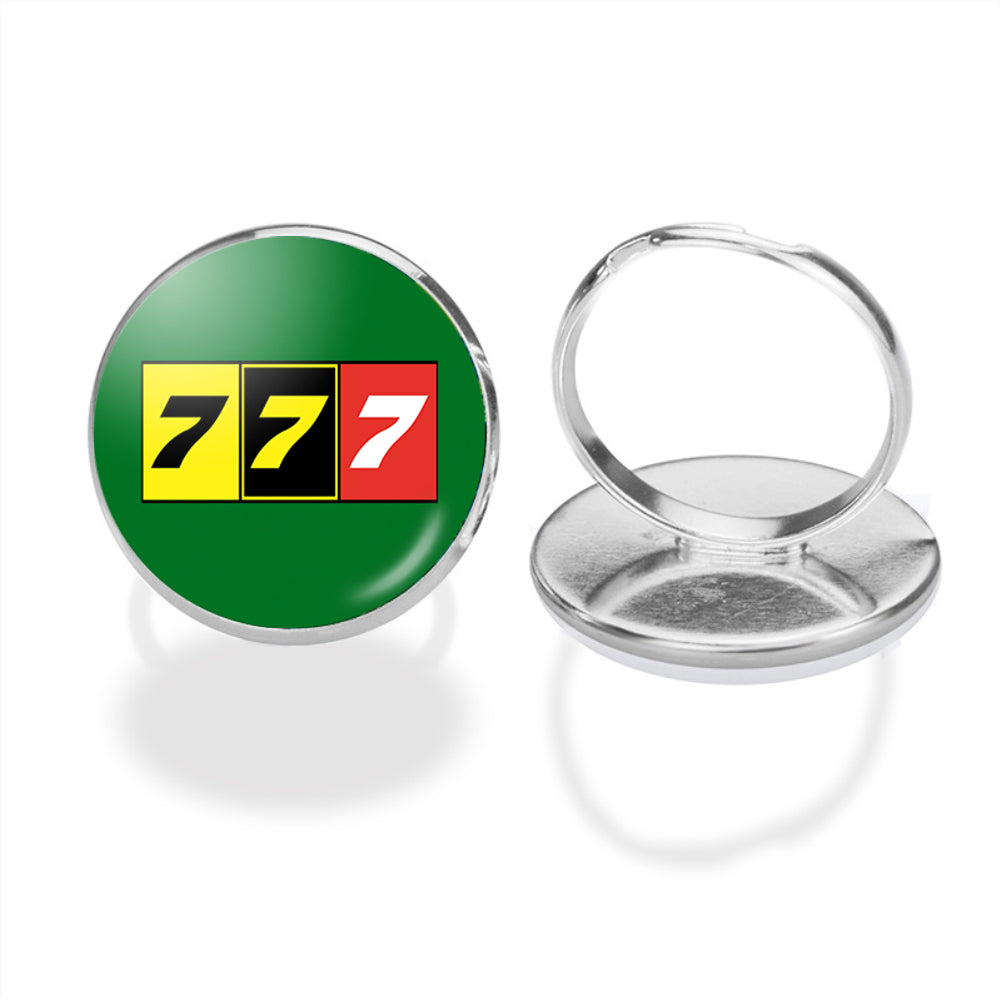 Flat Colourful 777 Designed Rings