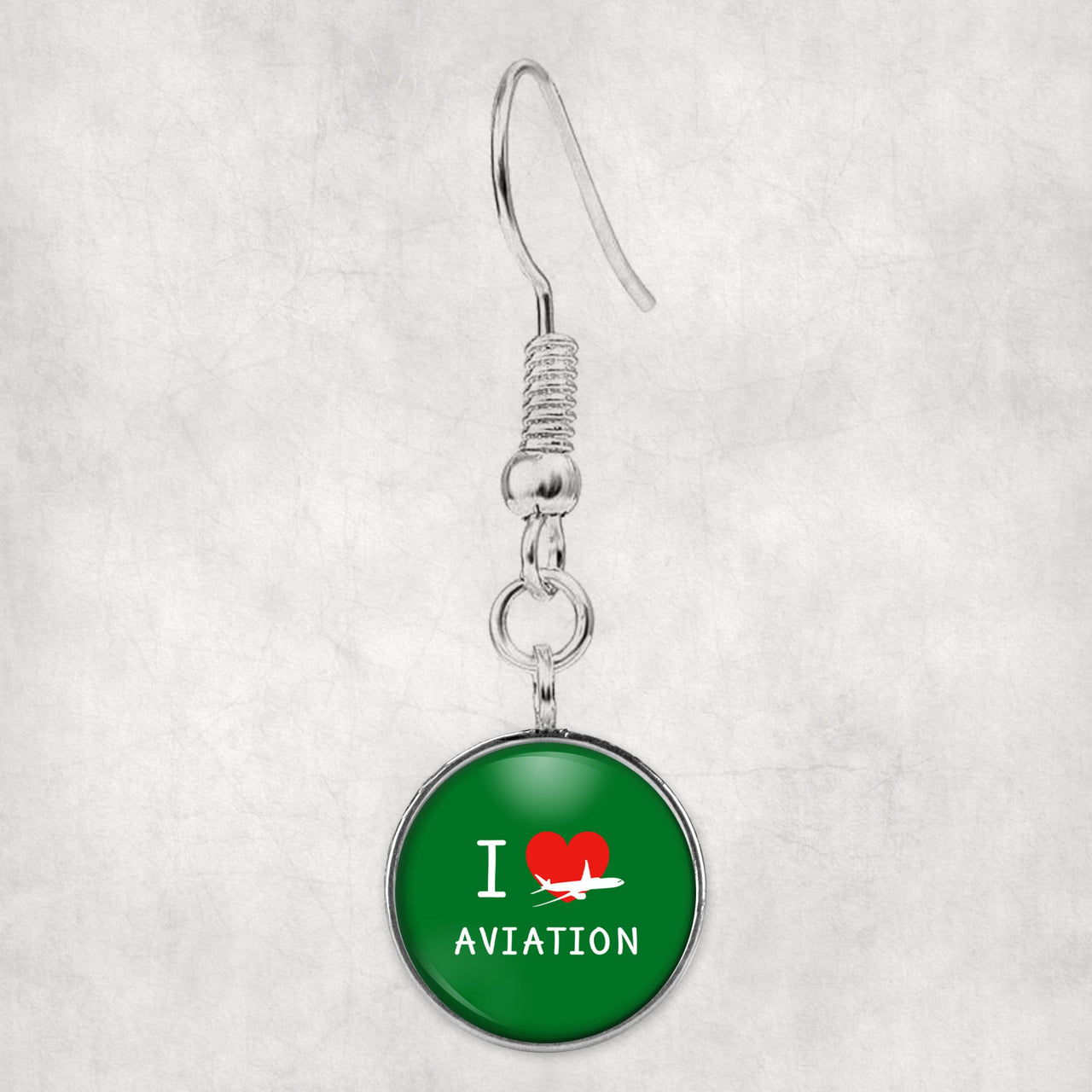 I Love Aviation Designed Earrings