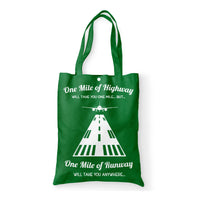 Thumbnail for One Mile of Runway Will Take you Anywhere Designed Tote Bags