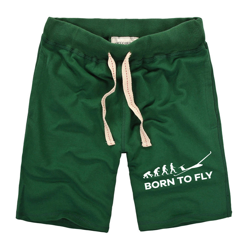 Born To Fly Glider Designed Cotton Shorts