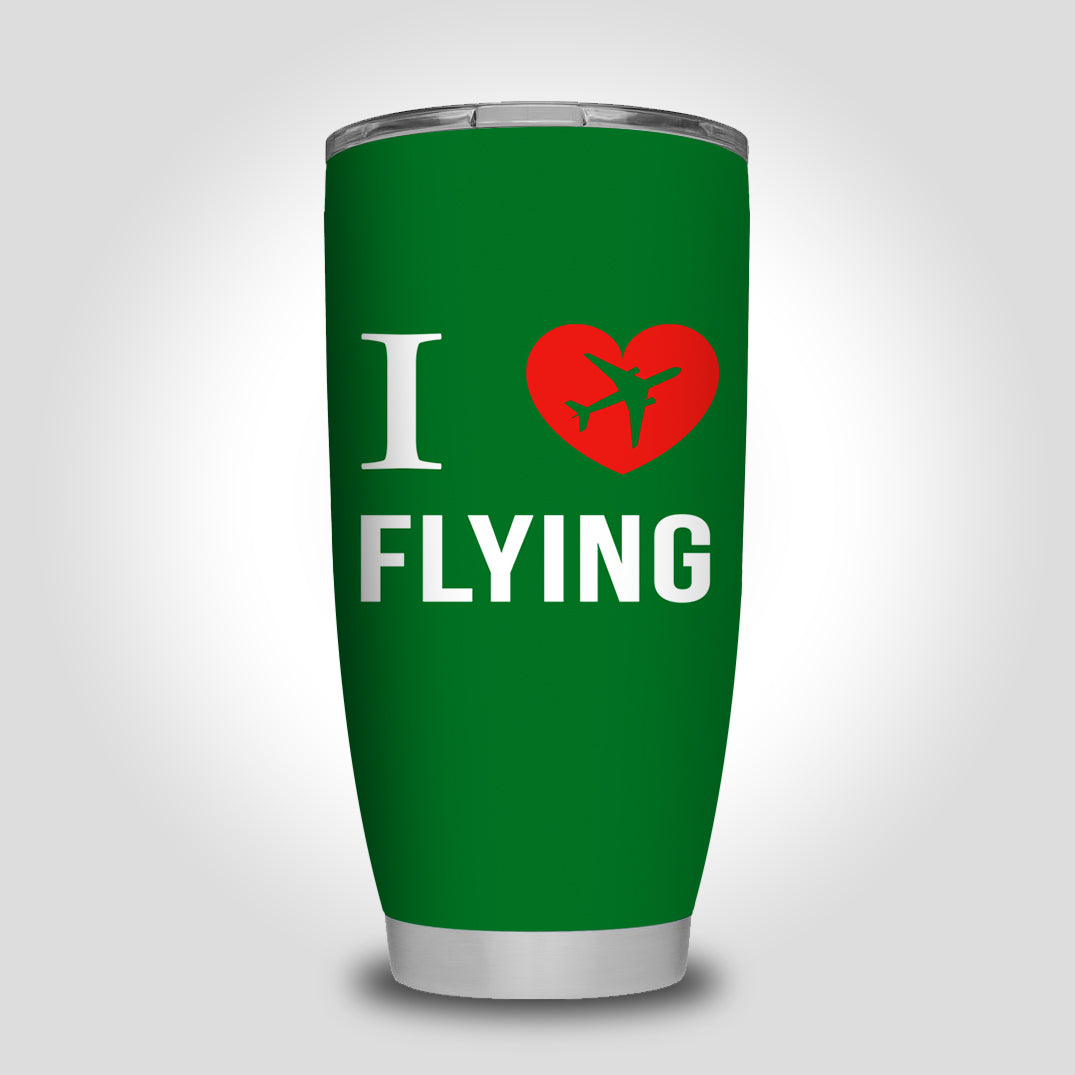 I Love Flying Designed Tumbler Travel Mugs