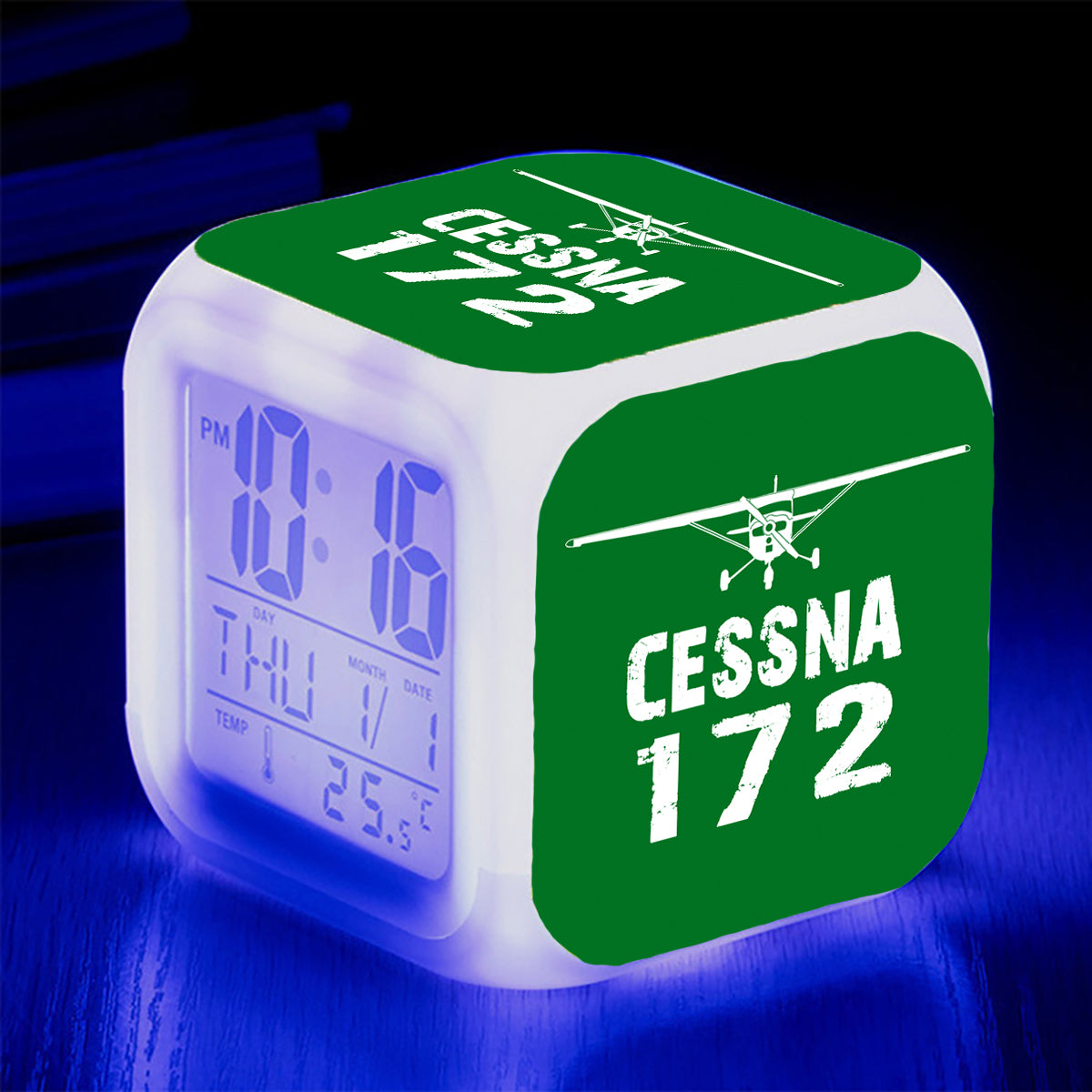 Cessna 172 & Plane Designed "7 Colour" Digital Alarm Clock