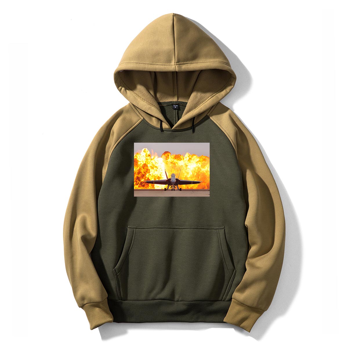 Face to Face with Air Force Jet & Flames Designed Colourful Hoodies