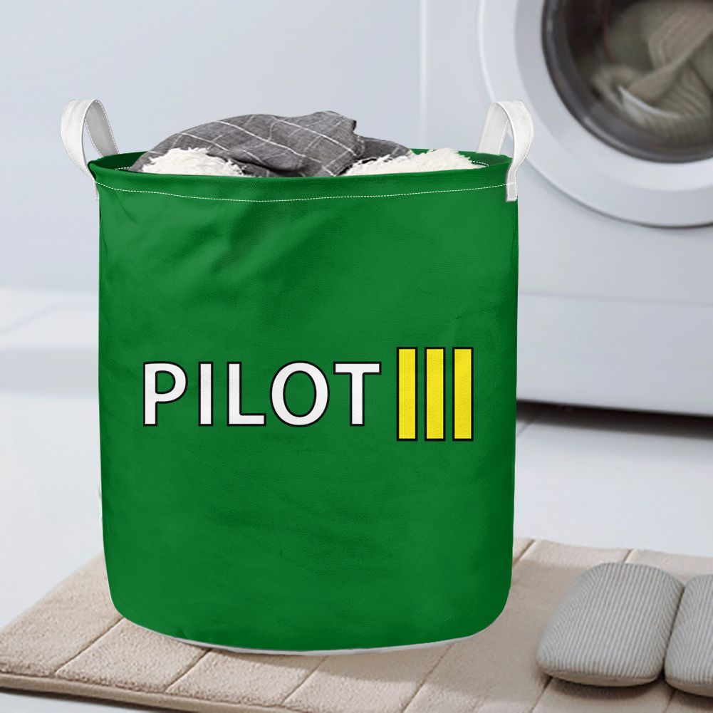 Pilot & Stripes (3 Lines) Designed Laundry Baskets
