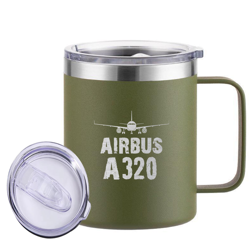 Airbus A320 & Plane Designed Stainless Steel Laser Engraved Mugs