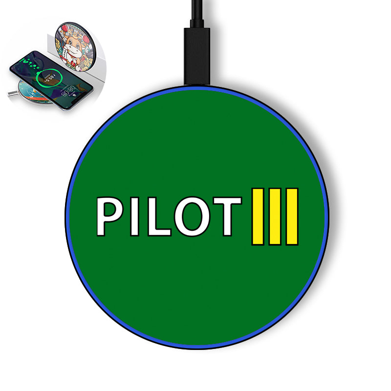 Pilot & Stripes (3 Lines) Designed Wireless Chargers