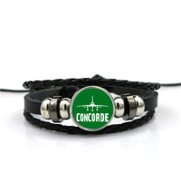 Thumbnail for Concorde & Plane Designed Leather Bracelets
