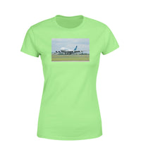 Thumbnail for Departing Airbus A380 with Original Livery Designed Women T-Shirts