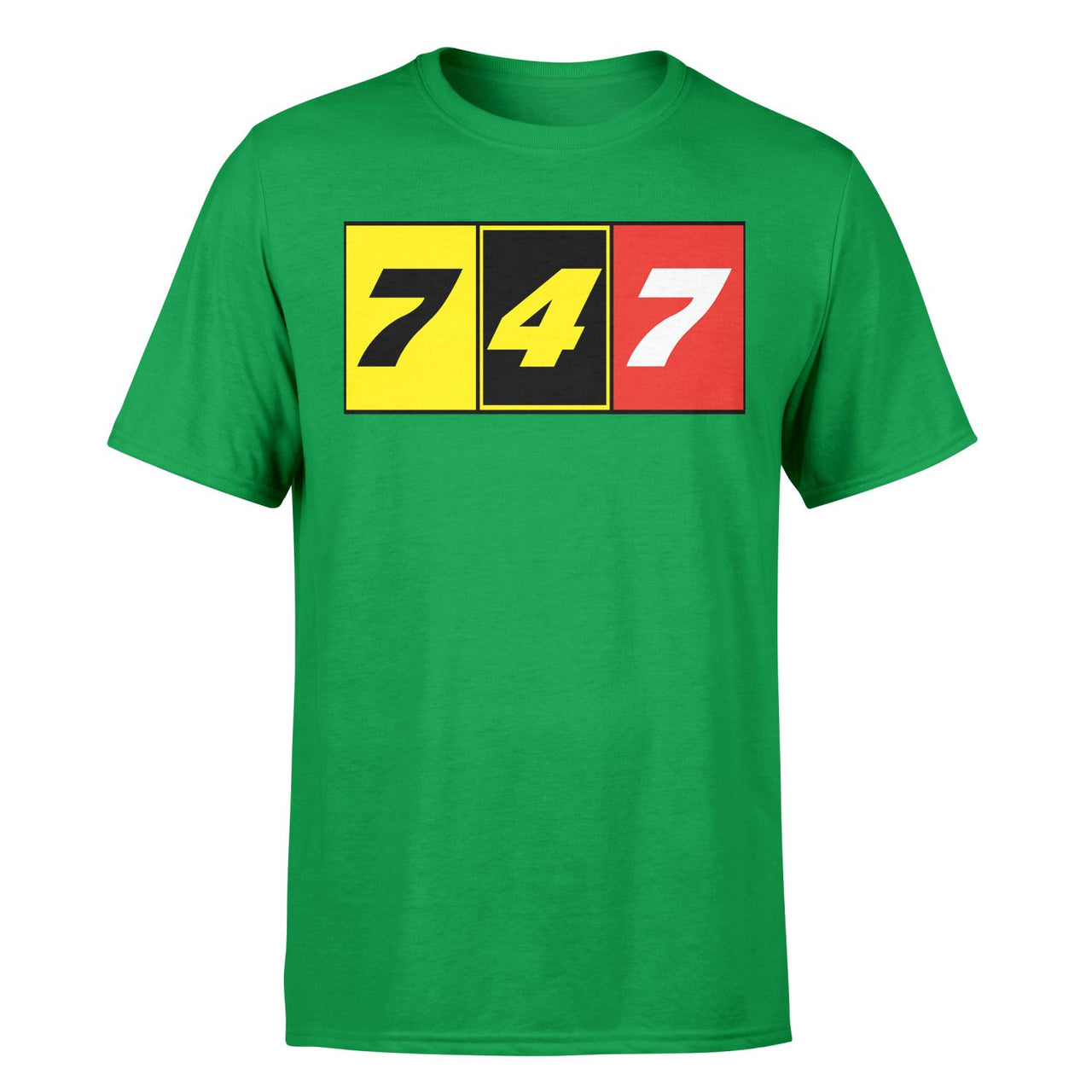 Flat Colourful 747 Designed T-Shirts