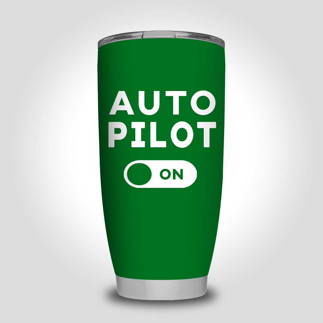 Auto Pilot ON Designed Tumbler Travel Mugs