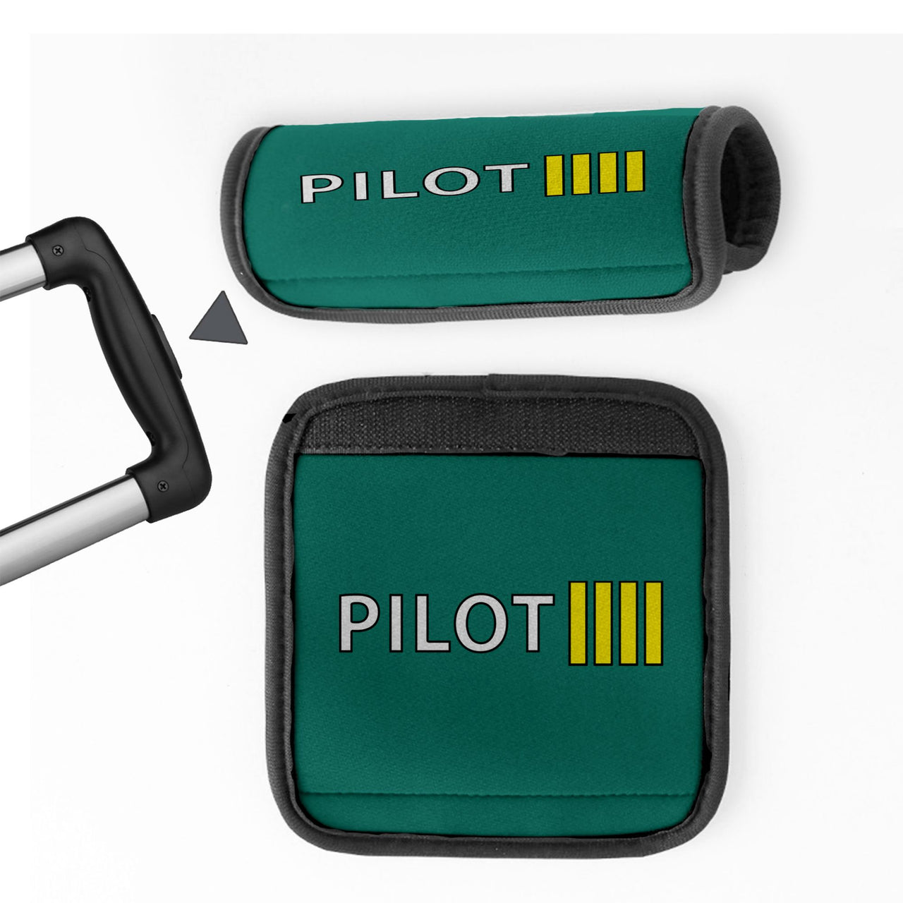 Pilot & Stripes (4 Lines) Designed Neoprene Luggage Handle Covers
