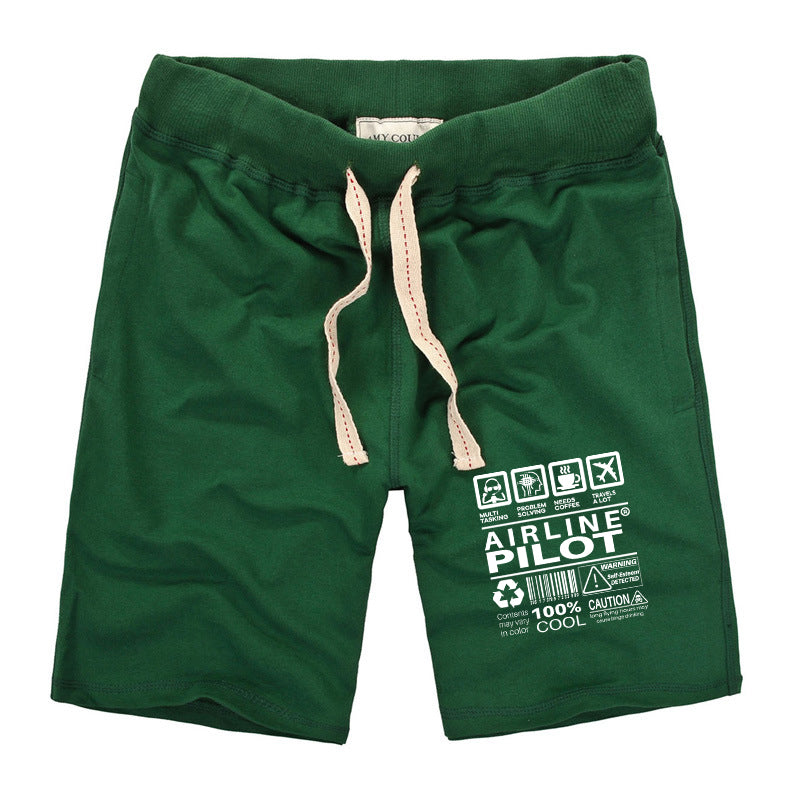 Airline Pilot Label Designed Cotton Shorts